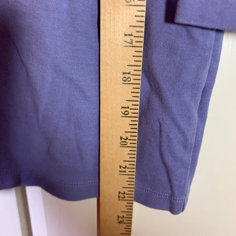 LL Bean Womens Small Purple V-Neck 3/4 Sleeve 100% Cotton Tee Shirt 244335